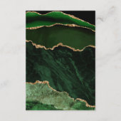 Hunter Green Gold Agate Arch Wedding Details Informatiekaartje (Achterkant)
