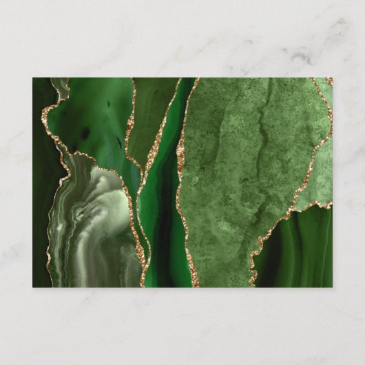 Hunter Green Gold Agate Dark Weddenschap - Gegeven Informatiekaartje (Achterkant)