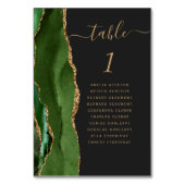 Hunter Green Gold Agate Dark Wedding Kaart (Achterkant)