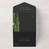 Hunter Green Gold Agate maaltijdopties donkerbruin All In One Uitnodiging (Buitenkant)