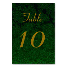 Hunter Green Gold Wedding Reception