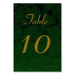 Hunter Green Gold Wedding Reception Kaart