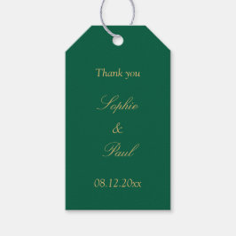 Hunter Green Golden Beige Bruiloftsgunst Gift Labe Cadeaulabel
