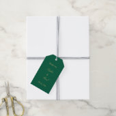 Hunter Green Golden Beige Bruiloftsgunst Gift Labe Cadeaulabel (Met Touw)
