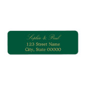 Hunter Green Golden Beige Retouradreslabel Etiket (Voorkant)