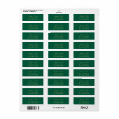 Hunter Green Golden Beige Retouradreslabel Etiket (Full Sheet)