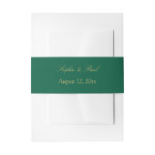 Hunter Green Golden Beige Wedding Uitnodigingen Wikkel (Voorkant Voorbeeld)
