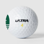 Hunter-Green Golfer naam met 3 strepen Golfballen (Logo)