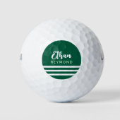 Hunter-Green Golfer naam met 3 strepen Golfballen (Voorkant)