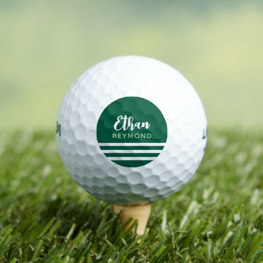 Hunter-Green Golfer naam met 3 strepen Golfballen (Insitu Shirt)