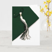 Hunter Green Graduation cap met Tassel Kaart (Gele Bloem)
