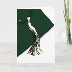 Hunter Green Graduation cap met Tassel Kaart