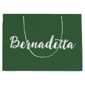 Hunter Green Handgeschreven Elegante Stijlvolle Na Groot Cadeauzakje (Voorkant)