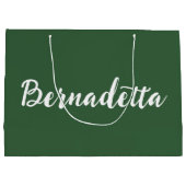 Hunter Green Handgeschreven Elegante Stijlvolle Na Groot Cadeauzakje (Achterkant)