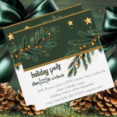 Hunter Green Holiday Pine en Gold Stars Party