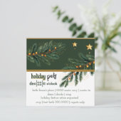 Hunter Green Holiday Pine en Gold Stars Party (Staand voorkant)