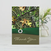 Hunter Green Hunting Camo Wedding Dank je kaarten (Staand voorkant)