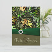Hunter Green Hunting Camo Wedding Invitations Kaart (Staand voorkant)