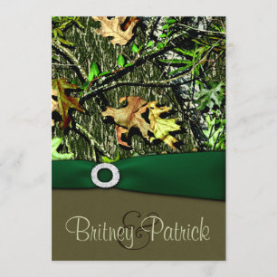 Hunter Green Hunting Camo Wedding Invitations Kaart
