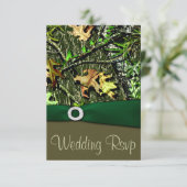 Hunter Green Hunting Camo Wedding RSVP-kaarten RSVP Kaartje (Staand voorkant)