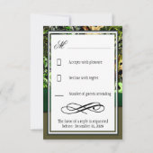 Hunter Green Hunting Camo Wedding RSVP-kaarten RSVP Kaartje (Achterkant)