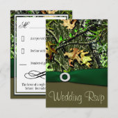 Hunter Green Hunting Camo Wedding RSVP-kaarten RSVP Kaartje (Voorkant / Achterkant)