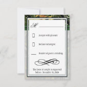 Hunter Green Hunting Camo Wedding RSVP-kaarten RSVP Kaartje (Achterkant)