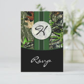 Hunter Green Hunting Camo Wedding RSVP-kaarten RSVP Kaartje (Staand voorkant)