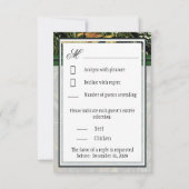 Hunter Green Hunting Camo Wedding RSVP-kaarten RSVP Kaartje (Achterkant)