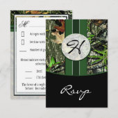Hunter Green Hunting Camo Wedding RSVP-kaarten RSVP Kaartje (Voorkant / Achterkant)