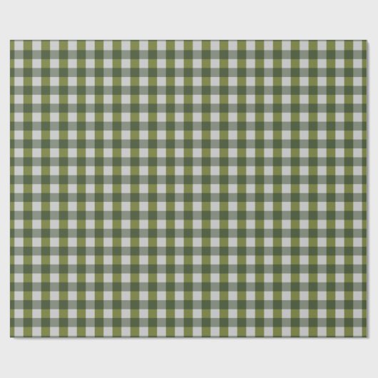 Hunter Green Ivory Gingham Plaid  Cadeaupapier (Vlak)