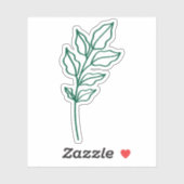 Hunter Green Leaf Glossy White Vinyl Sticker (Vel)