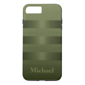 Hunter Green Manly Stripes Monogram Case-Mate iPhone Case (Achterkant)
