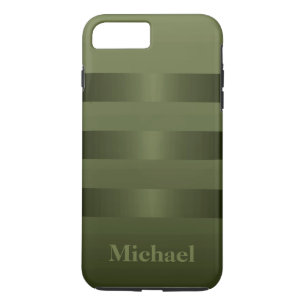 Hunter Green Manly Stripes Monogram Case-Mate iPhone Case