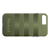 Hunter Green Manly Stripes Monogram Case-Mate iPhone Case (Achterkant (Horizontaal))