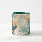 Hunter Green met Golden Border Abstract Mok (Midden)