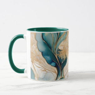 Hunter Green met Golden Border Abstract Mok