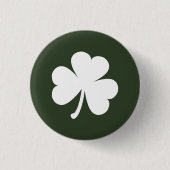 Hunter Green met Irish Shamrock Ronde Button 3,2 Cm (Voorkant)