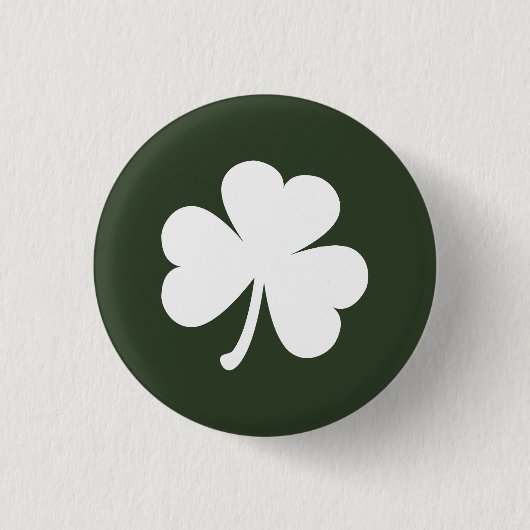 Hunter Green met Irish Shamrock Ronde Button 3,2 Cm (Voorkant)