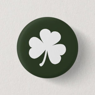 Hunter Green met Irish Shamrock Ronde Button 3,2 Cm