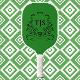 Hunter Green Monogram Classic Crest Pickleball Paddle