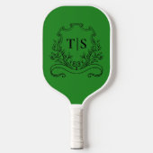 Hunter Green Monogram Classic Crest Pickleball Paddle (Voorkant)