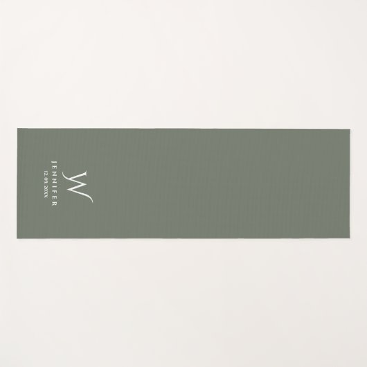 Hunter green Monogram en Name Yoga Mat (Voorkant (horizontaal))
