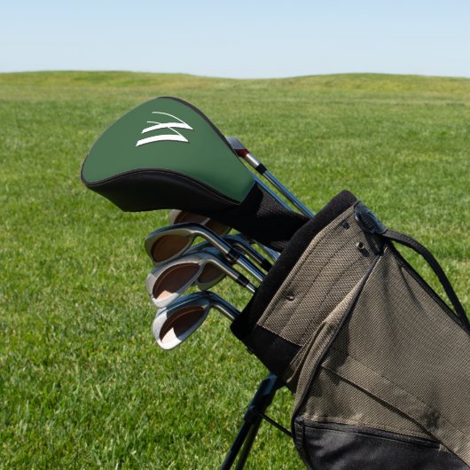 Hunter Green Monogram Golfheadcover (Insitu)