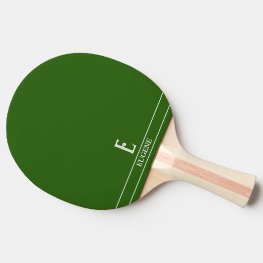 Hunter Green Monogrammed Ping Pong Paddle Tafeltennisbatje (Zijkant)