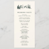 Hunter Green | Mountain Sketch Wedding Ceremony Programmakaart (Achterkant)