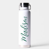 Hunter Green Naam Handgeschreven Script Custom Waterfles (Achterkant)