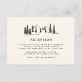 Hunter Green | Ontvangst van mountain Sketch Weddi Informatiekaartje (Voorkant)