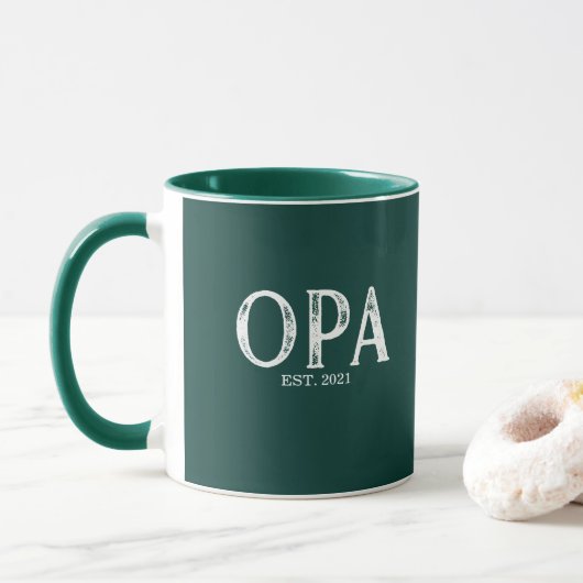 Hunter Green Opa Oprichtingsjaar Mok (Met donut)