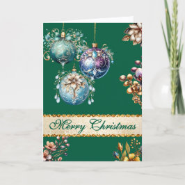 Hunter Green  Ornamenten Kerst Feestdagen Kaart